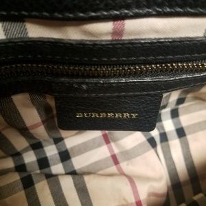 Authentic burberry black leather statchel